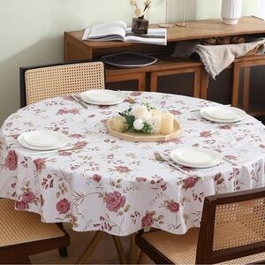 Mantel redondo de vinilo con reverso de franela